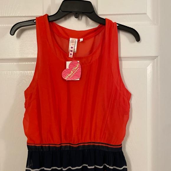 Orange, White & Blue Maxi Dress. Size Small. - Picture 4 of 11